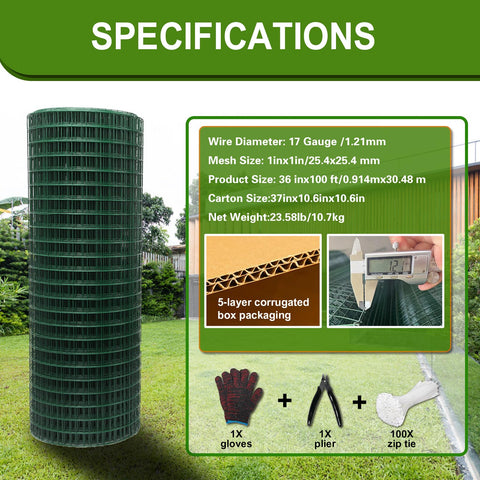 Wirewonders PVC-coated welded mesh close-up showing coating and strength