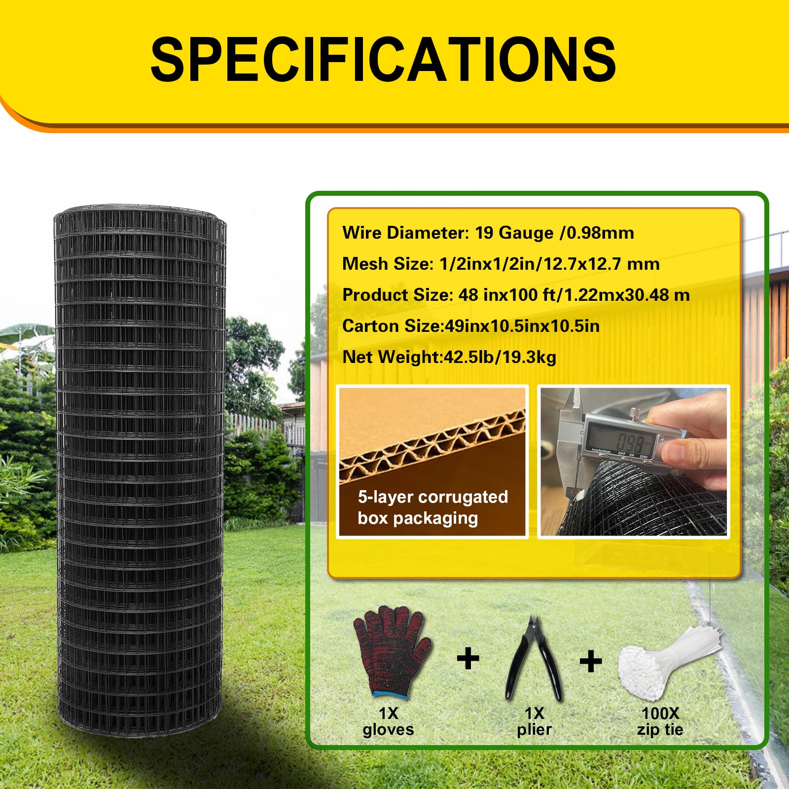 Wirewonders vinyl-coated mesh close-up showing rust resistance and weather protection.