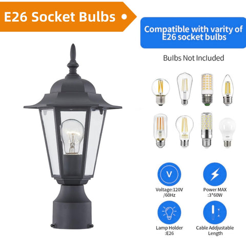 Wisbeam post light ETL rated for Wet Location for outdoor use.
