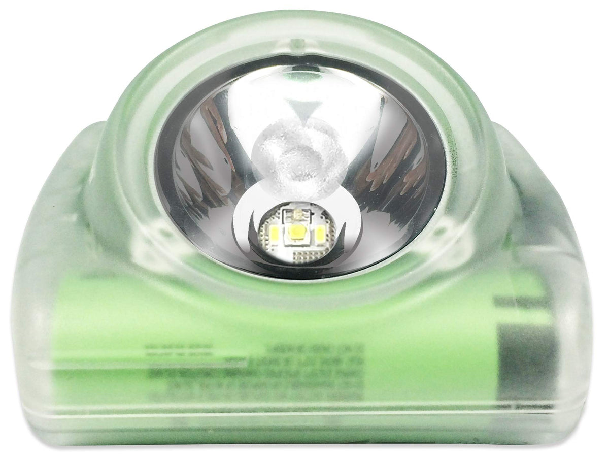 Wisdom Wise Lite 2 on a hard hat providing underground illumination