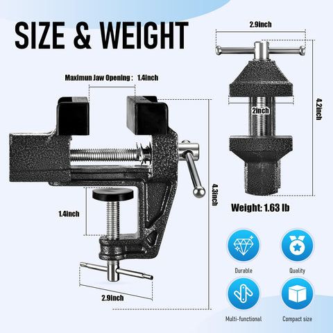 Wiselifetech Table Vice mounted on desk edge for stable, space-saving use.