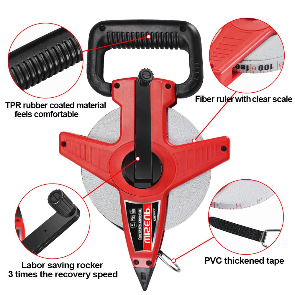 WISEUP durable ABS case protects the fiberglass tape during use.