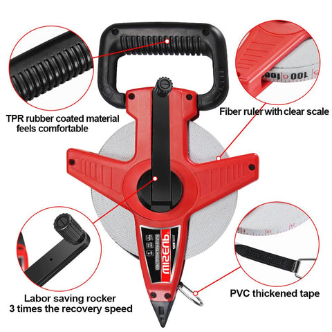 WISEUP durable ABS case protects the fiberglass tape during use.