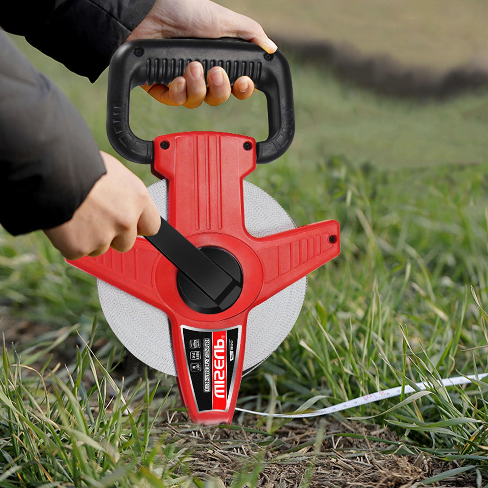WISEUP stable spike anchors the tape for precise readings on surfaces.