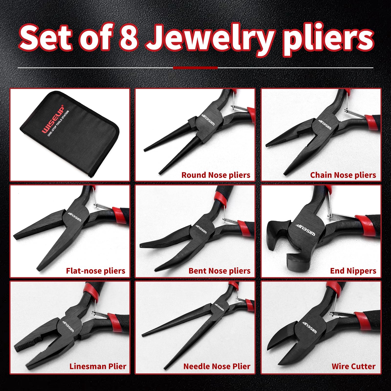 WiseUp long-nose plier offering versatile grip for delicate electronics and wire bending.