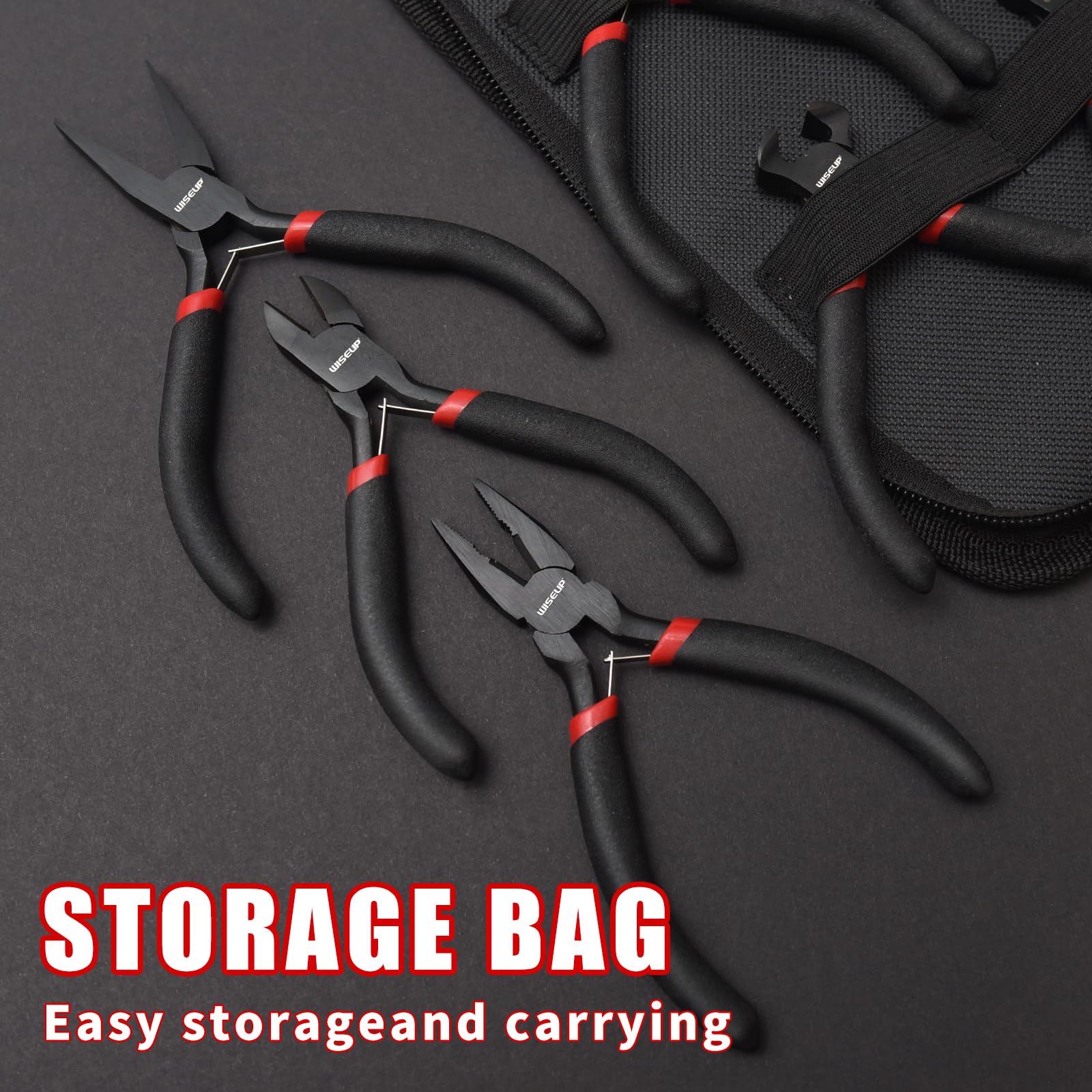 WiseUp needle-nose plier reaches tight spots for detail work and small jewelry findings.