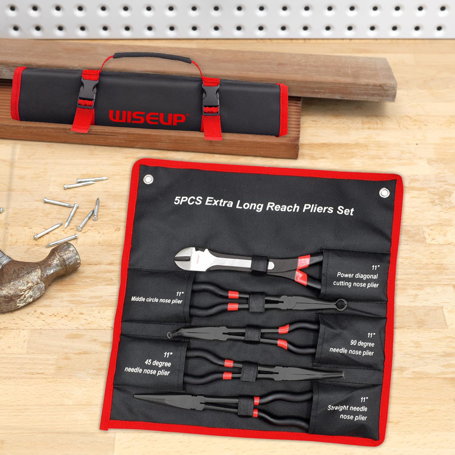 WISEUP diagonal plier for cutting and gripping at angles in cluttered spaces.