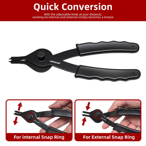WISEUP external straight pliers deliver strong grip for external rings.