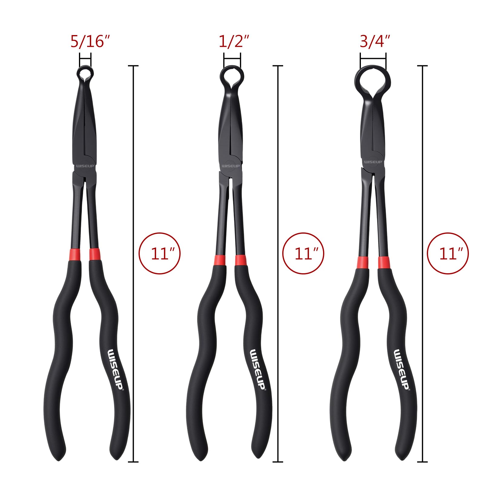 WISEUP hose grip pliers with a three-quarter inch nose for larger hoses.