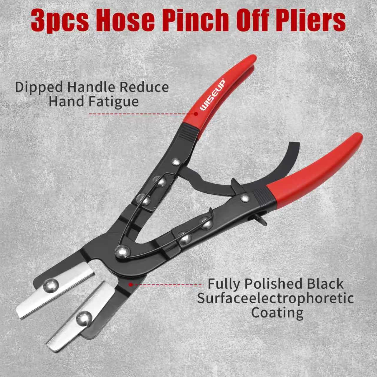 WISEUP 12-inch hose pinch-off pliers handle larger hoses with strong lock.