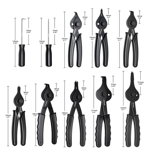WISEUP internal straight pliers provide precise reach in tight spaces.