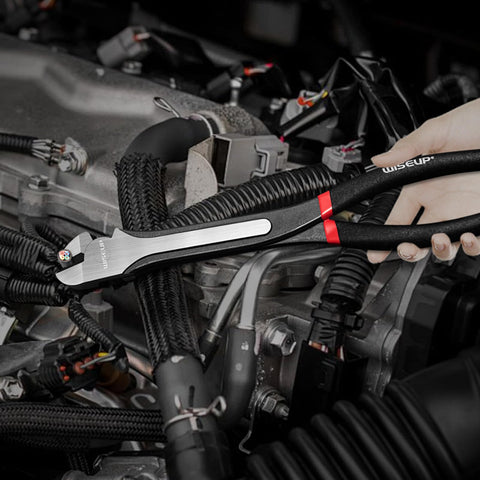 WISEUP plier with non-slip PVC handle improving grip and comfort.