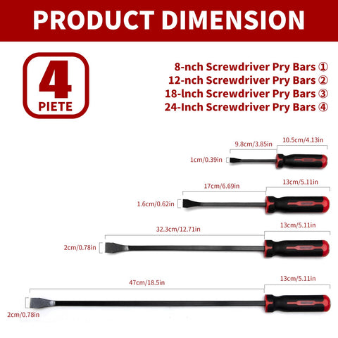WISEUP 12 inch pry bar suitable for versatile leverage in tasks.