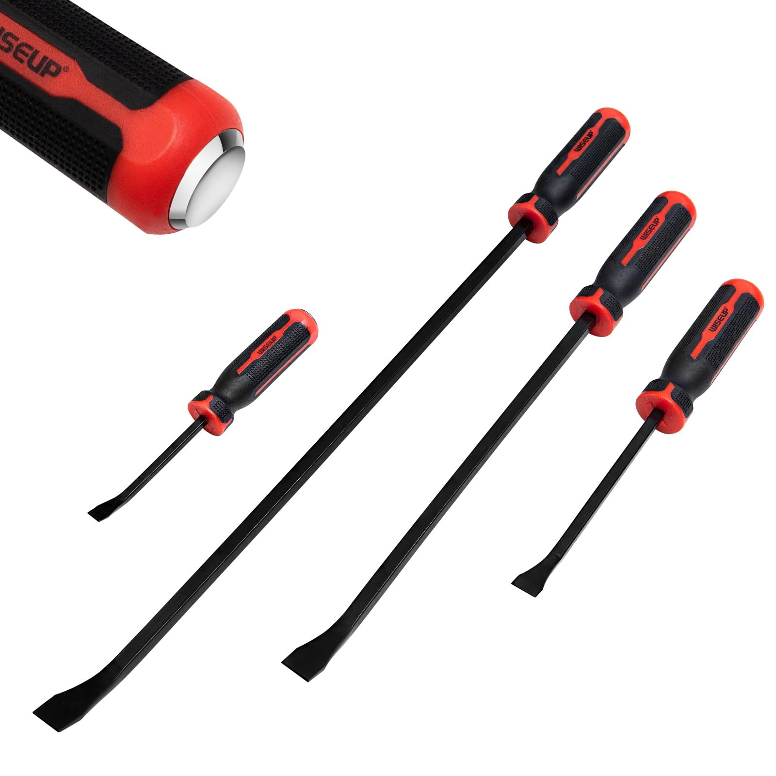 WISEUP 8 inch pry bar for tight spaces with strong leverage.
