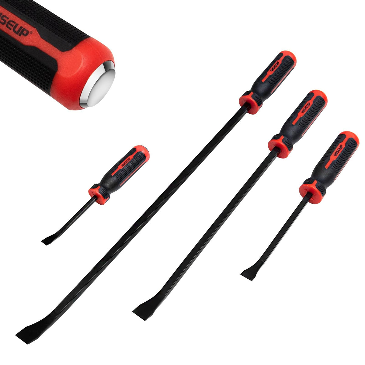 WISEUP 8 inch pry bar for tight spaces with strong leverage.