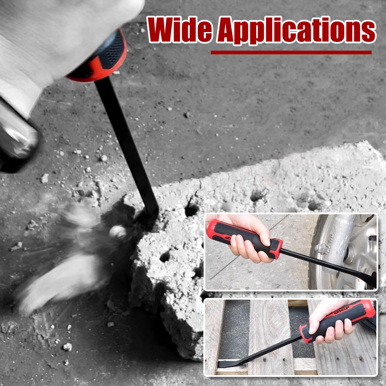 WISEUP protective cap design for durable handling during prying work.