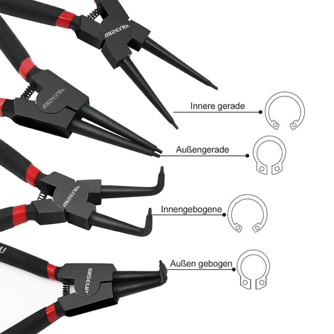 WISEUP external straight tips provide precise circlip removal.