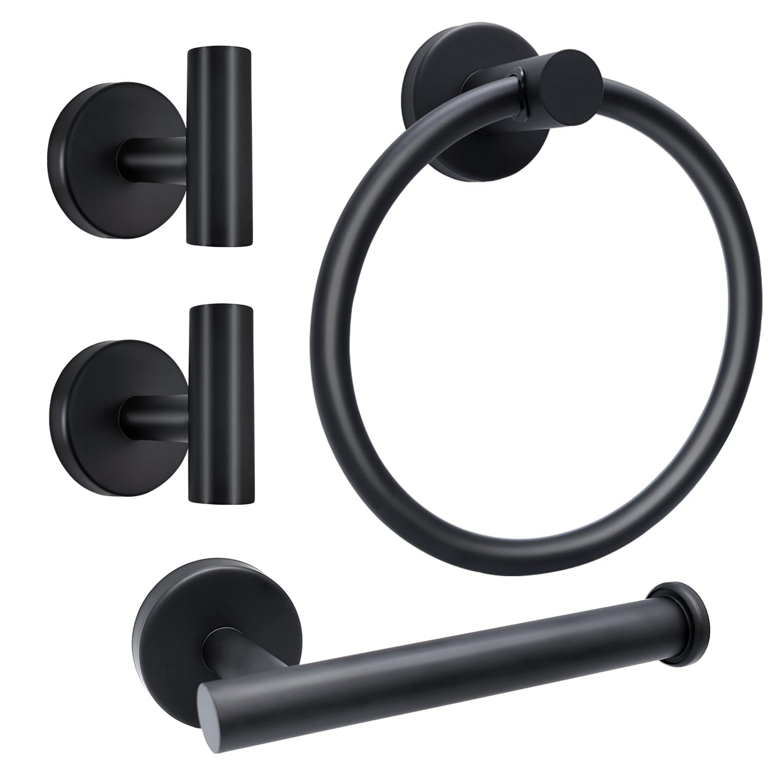 Wisexin matte black wall mounted toilet paper holder highlights rust resistant design