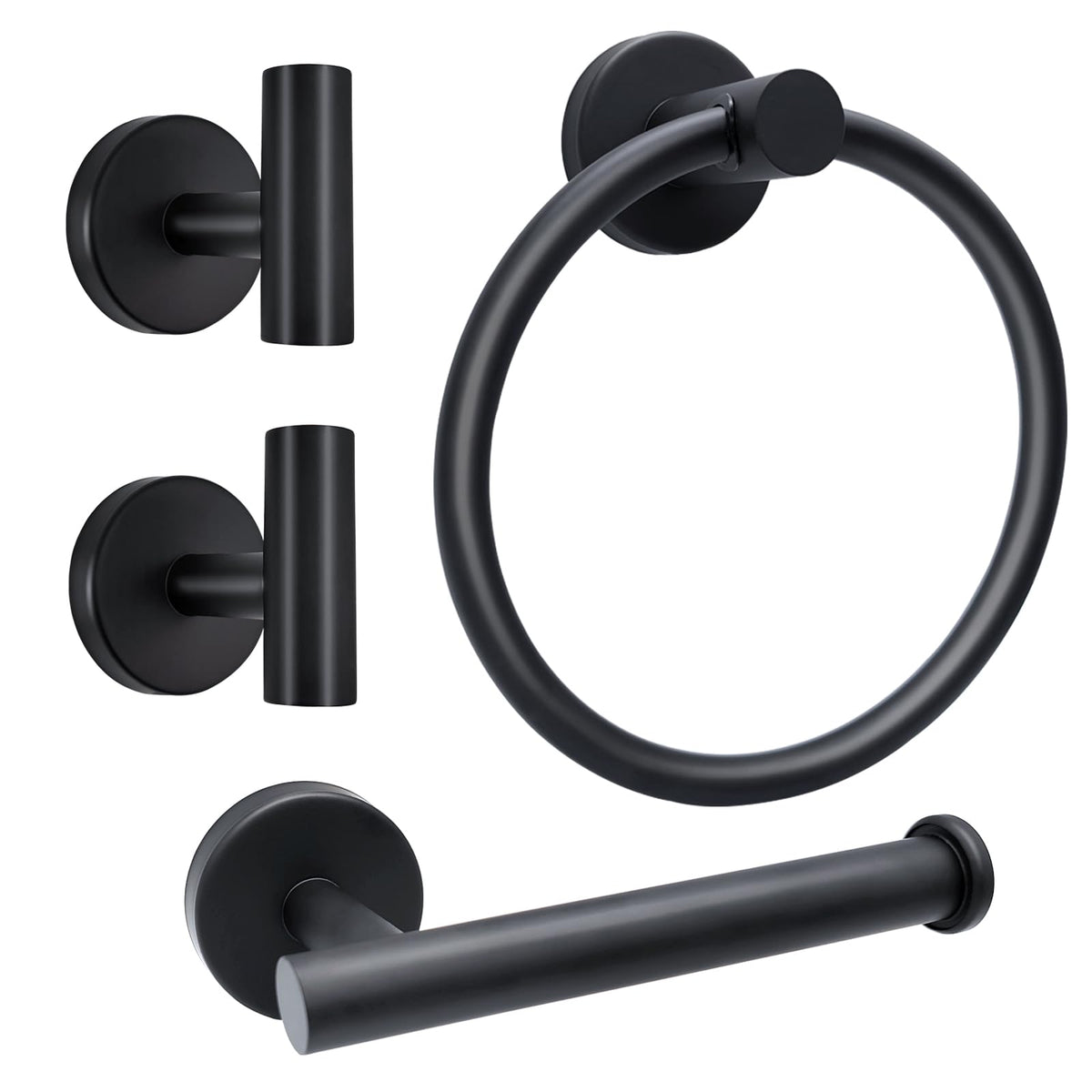 Wisexin matte black wall mounted toilet paper holder highlights rust resistant design