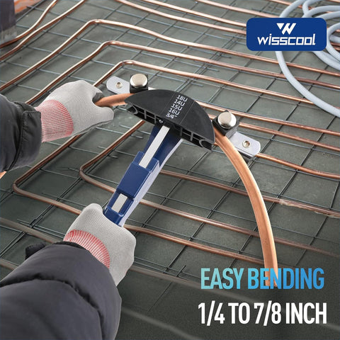 Wisscool forward 90-degree bend setup for tight-space piping.