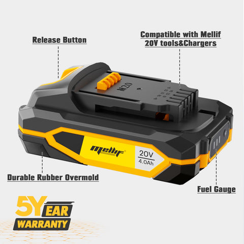 WITLIGHT Mellif Battery is compatible with DeWalt 20V MAX tools.