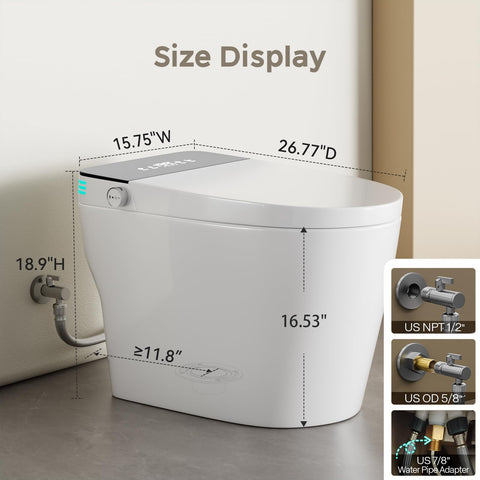WITMYA dual-flush system promotes water savings and efficient cleaning.