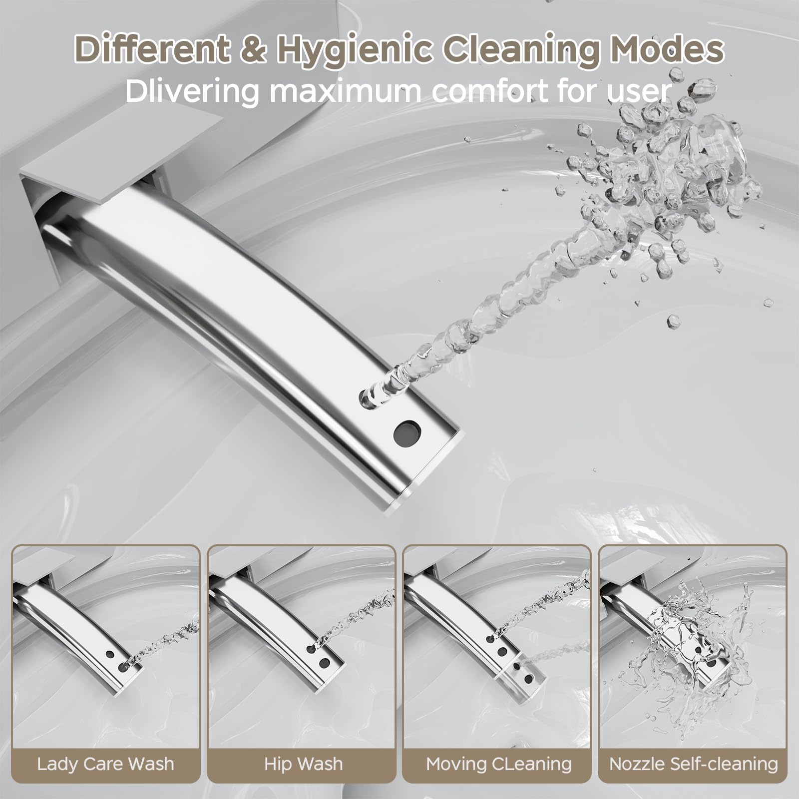 WITMYA foam shield nozzle delivers extra cleanliness after use.