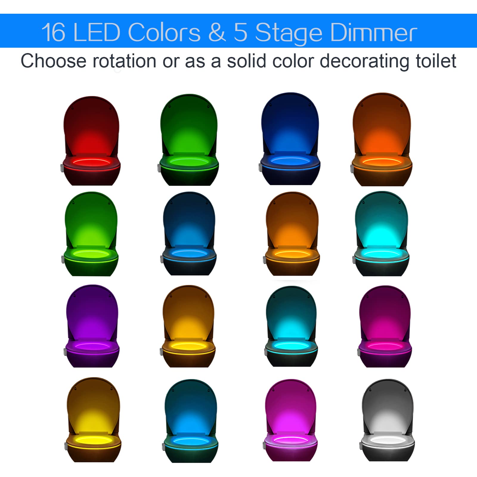 Witshine flexible arm toilet light fits rim and adapts to spaces