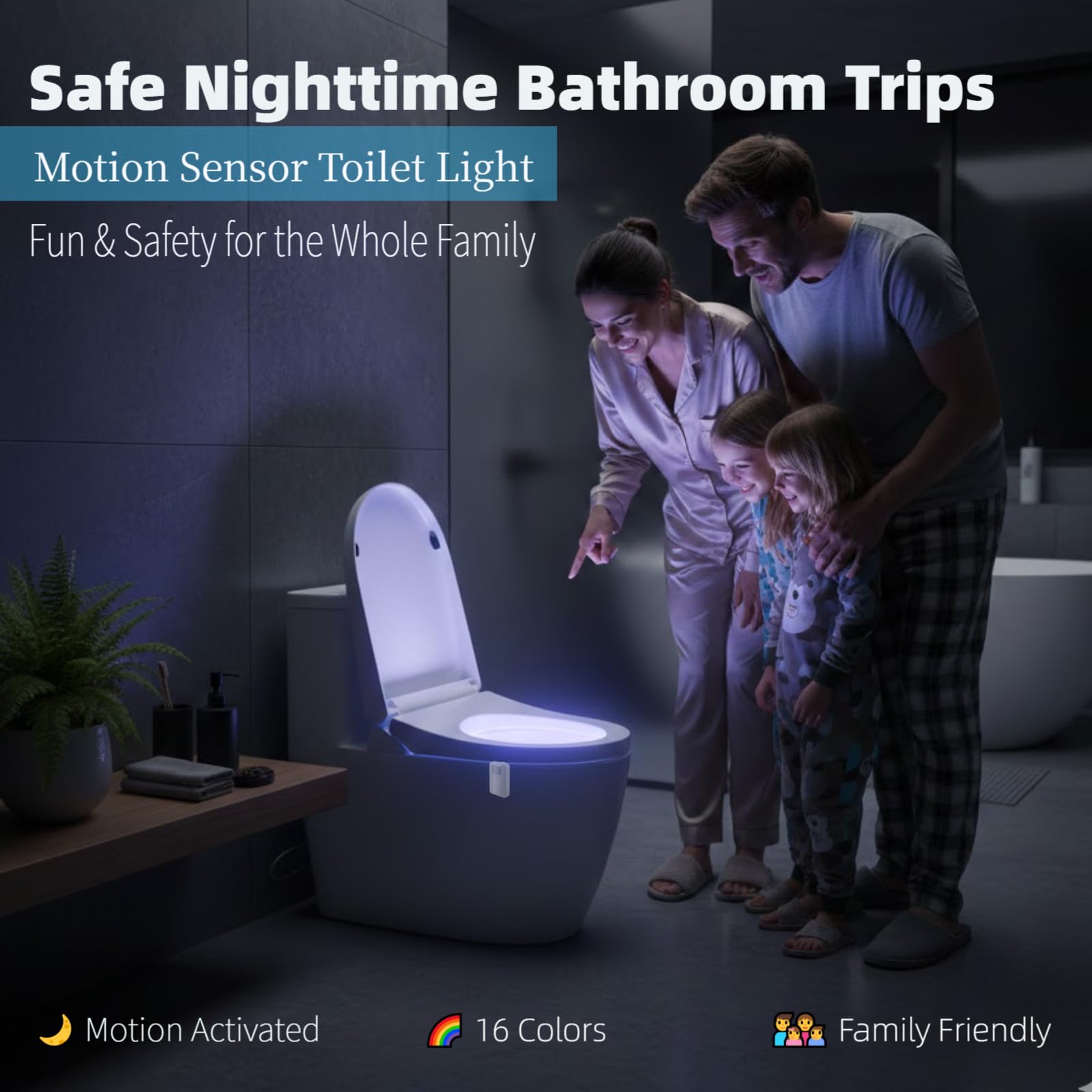 Witshine waterproof toilet light design for easy cleaning and durability