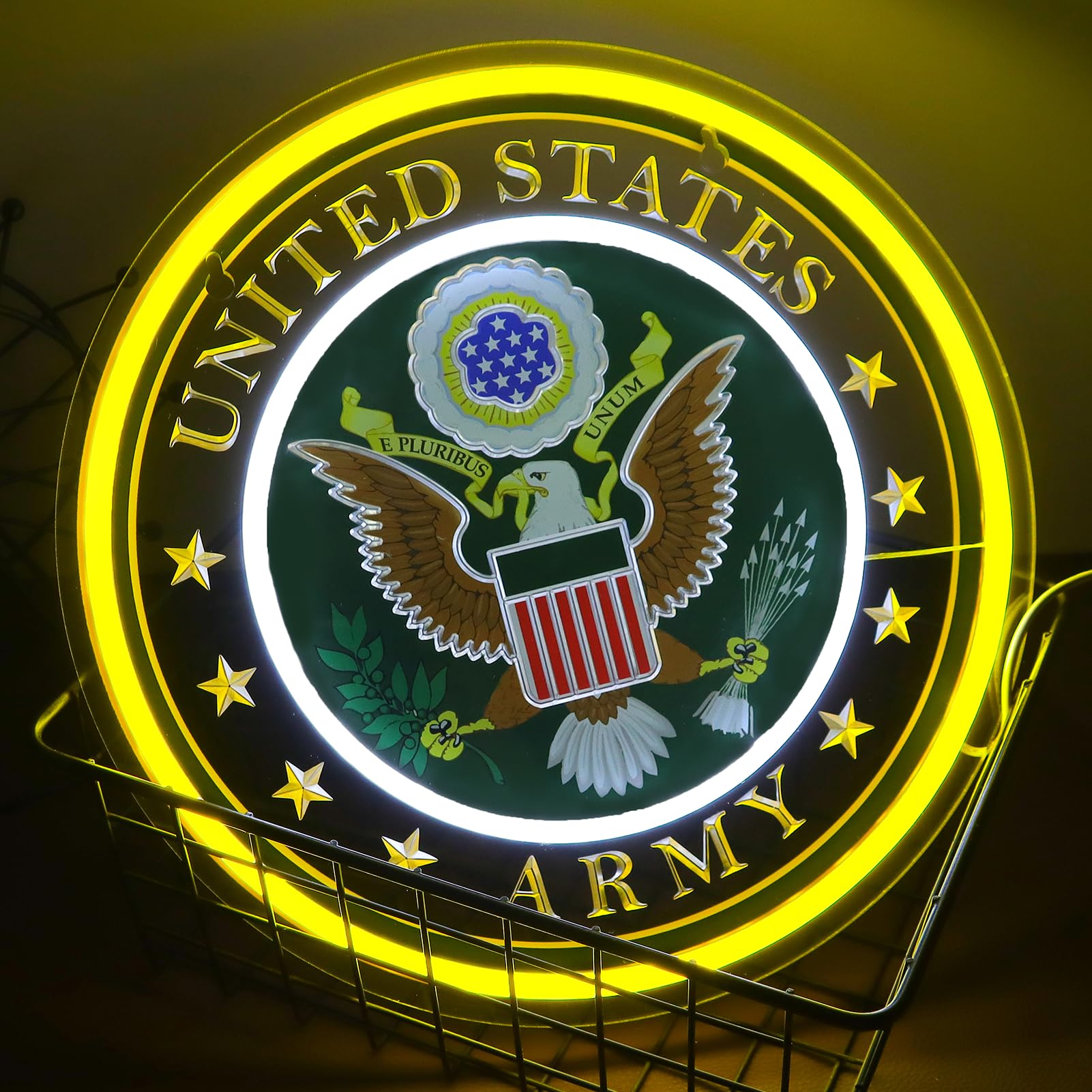 WittyRhE Army Neon Sign acrylic panel delivers anti-fade, distortion-free illumination
