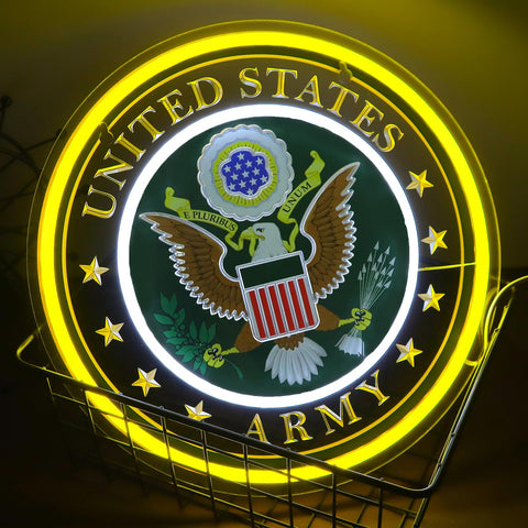 WittyRhE Army Neon Sign acrylic panel delivers anti-fade, distortion-free illumination