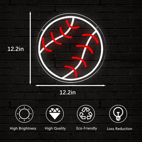 WittyRhE baseball neon fits bedrooms and living rooms with stylish glow.