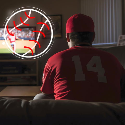 WittyRhE baseball neon light with dimmer enables customizable ambiance.