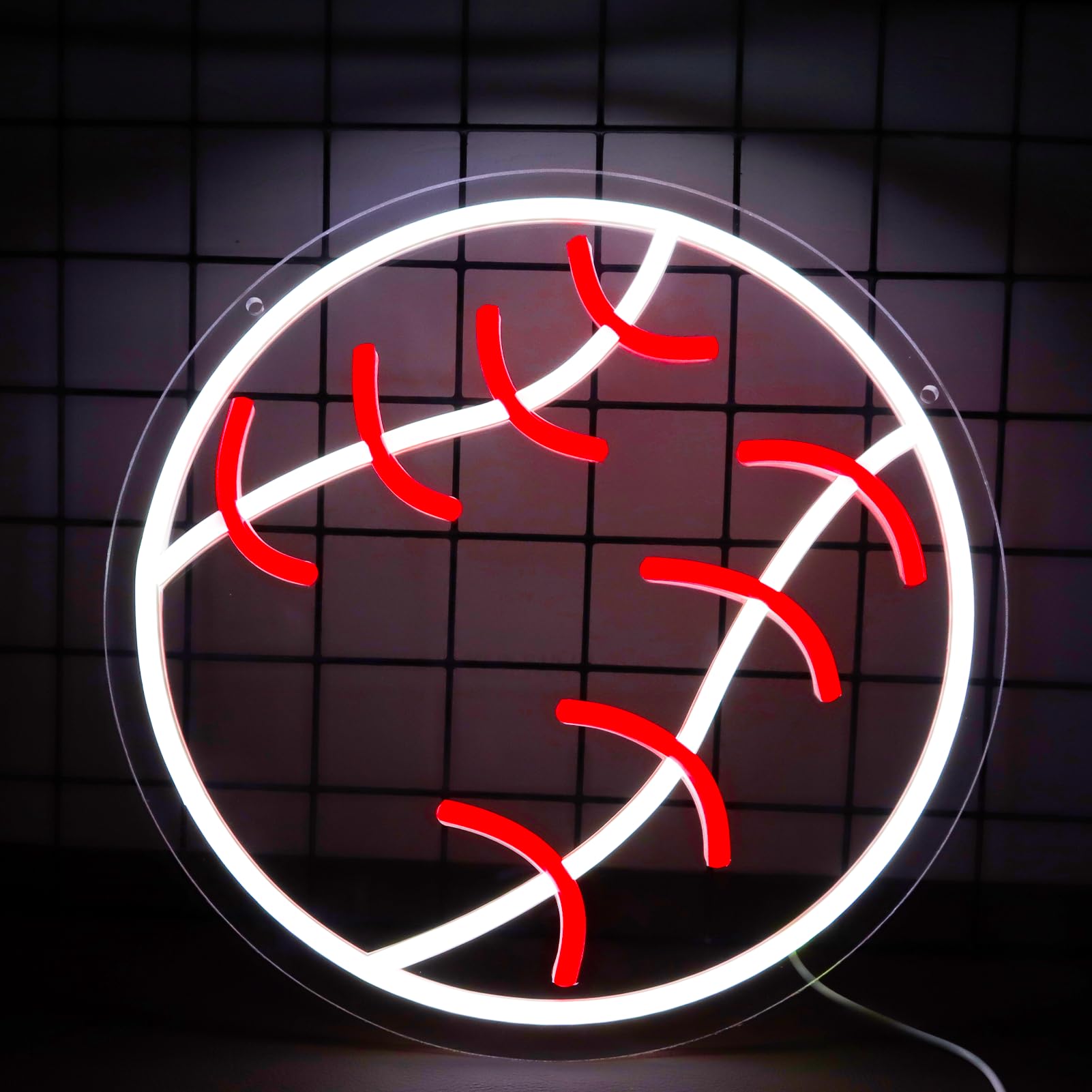 WittyRhE baseball neon light 12x12 glows for game room ambience.