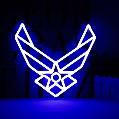 WittyRhE military neon sign front view adds bold man cave flair