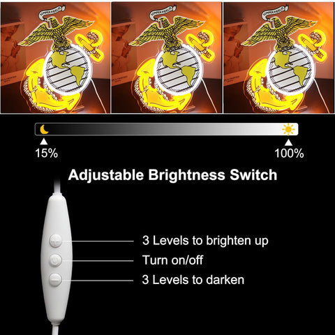 WittyRhE veteran sign with USB power for quick plug-and-play ambiance.