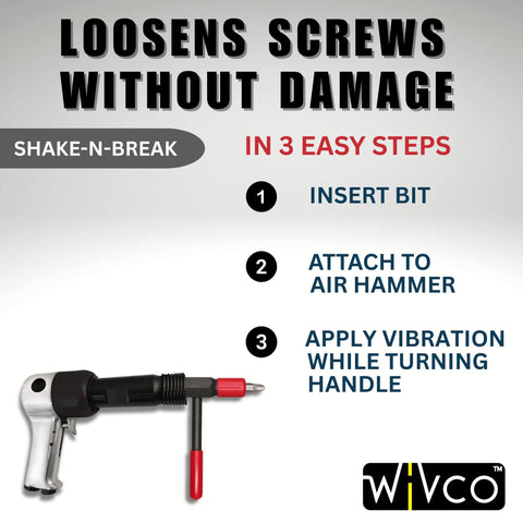 Wivco Shake-N-Break includes four Phillips bits for diverse fasteners