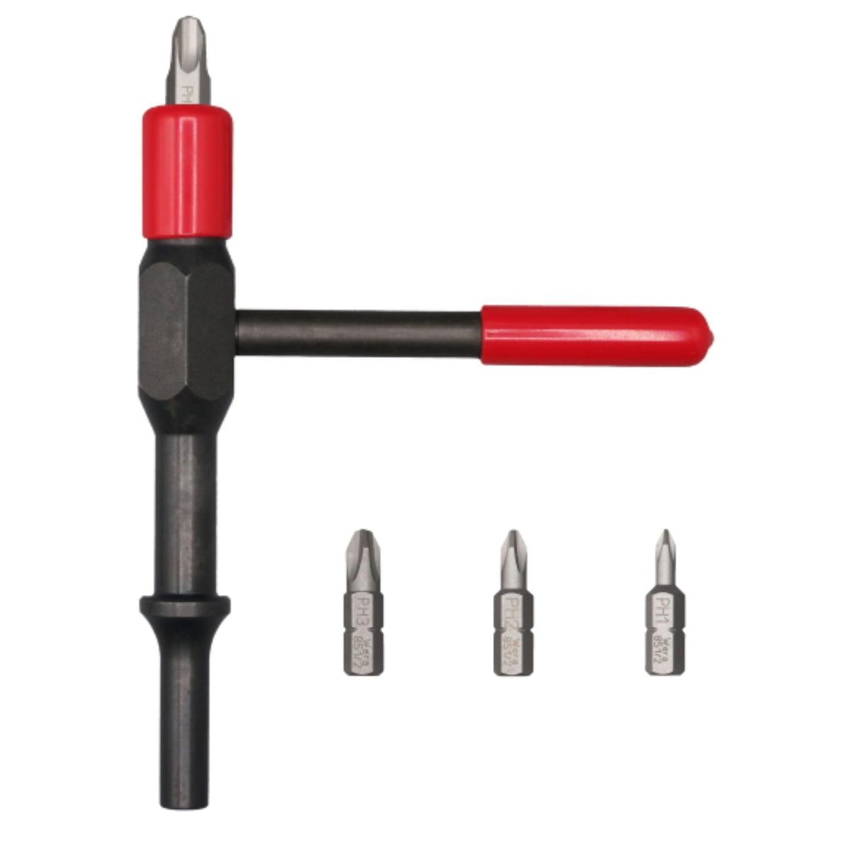 Wivco Shake-N-Break in action loosening rusted screws with a standard .401 shank air hammer
