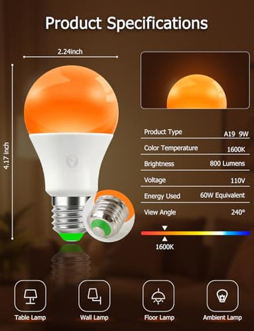 Wivety 9W E26 bulbs offer energy-efficient home lighting.