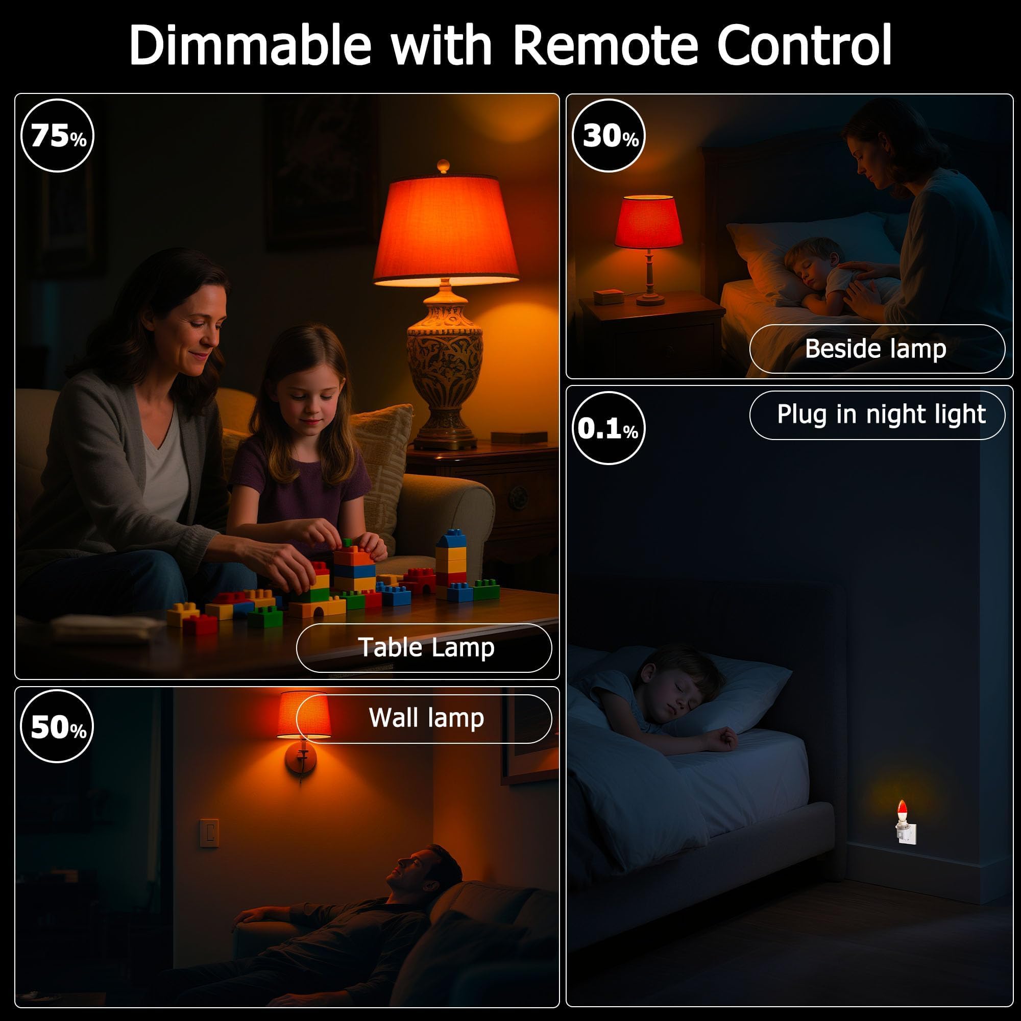 Wivety blue-light blocking bulb in a bedroom setting