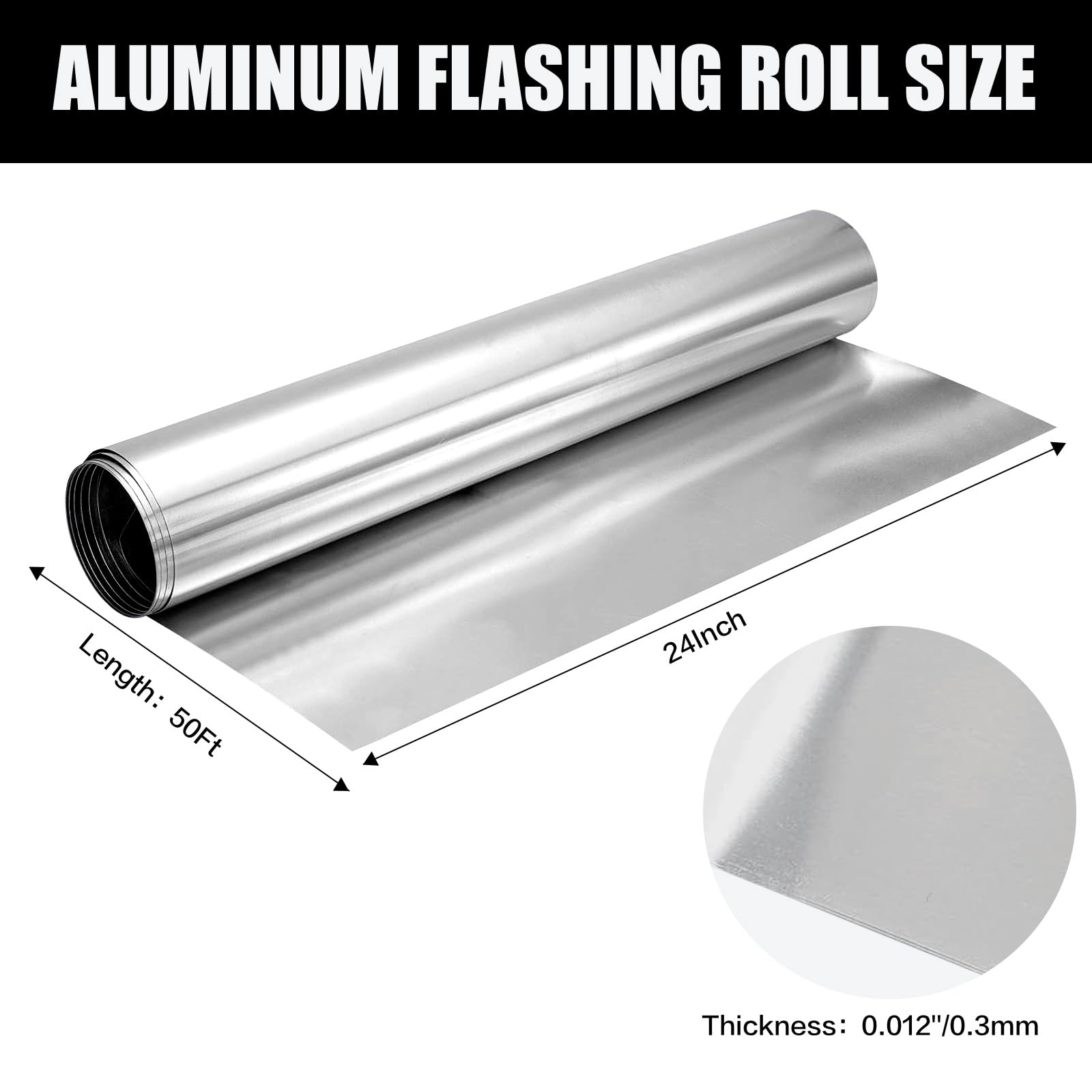 WIVZKAO roof flashing 24 in wide for flexible coverage on roofs.