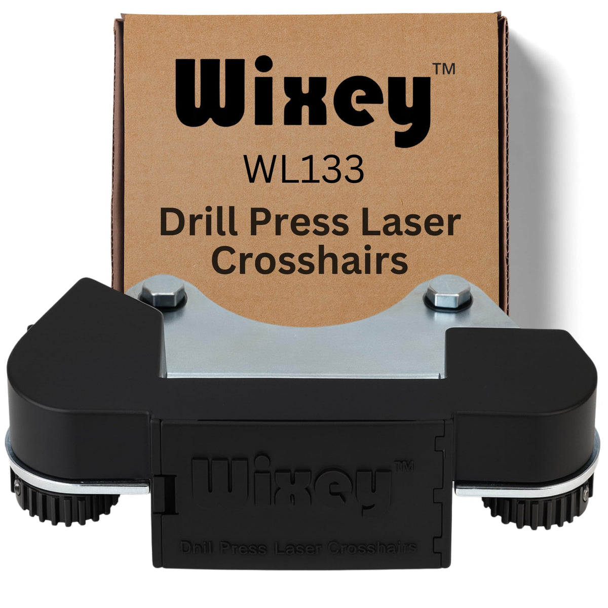 Wixey WL133 drill press laser crosshair display for precise hole placement.