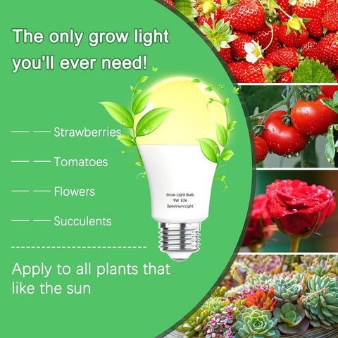 Wiyifada six-pack grow light bulbs side angle ideal for greenhouse setups