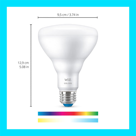 WiZ BR30 color spectrum glow demonstrates wide color range for scenes