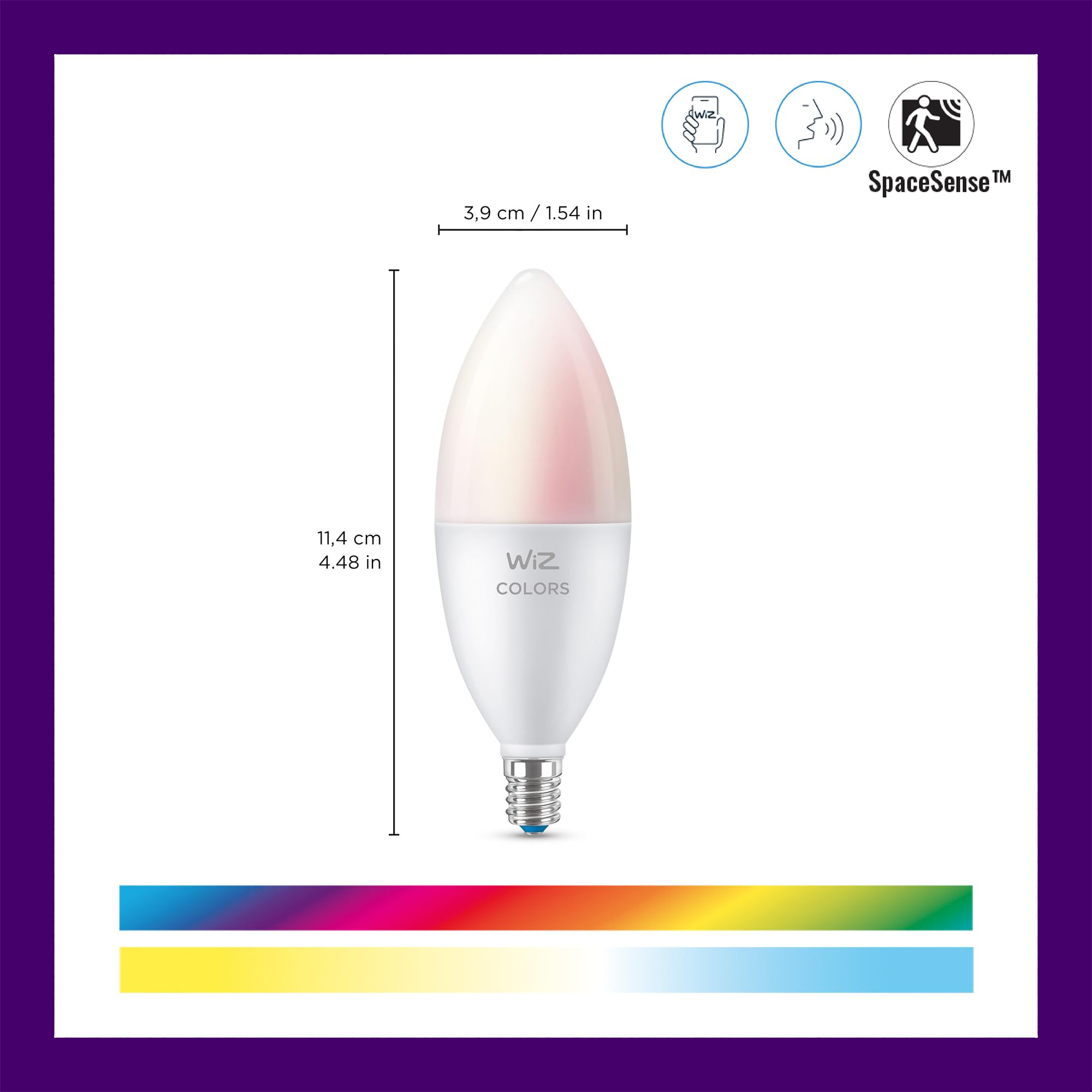 WiZ Connected three-pack bulbs in packaging ready for quick Wi-Fi setup