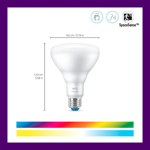 WiZ Connected bulb displaying color spectrum for mood setting