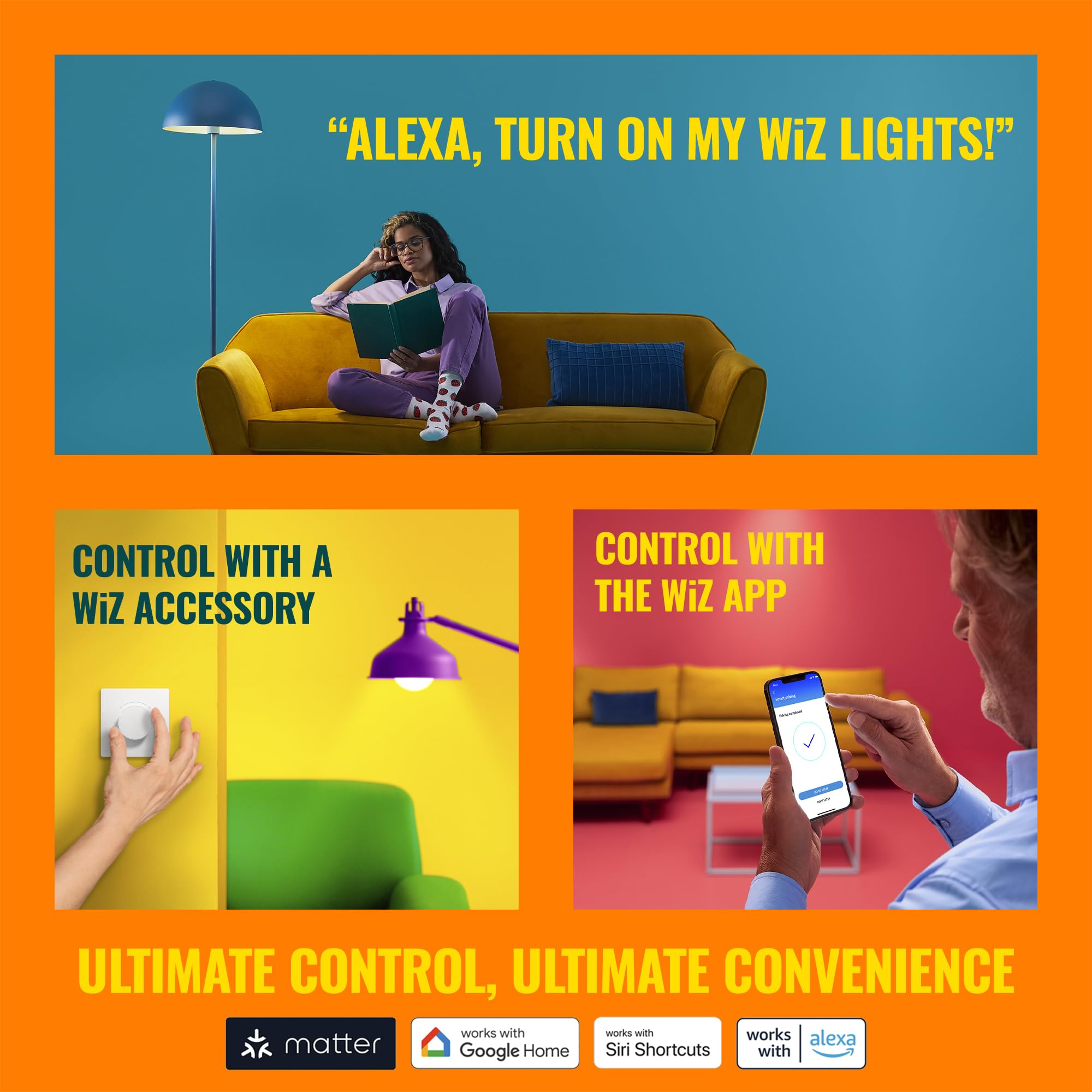 WiZ Connected voice control with Google, Alexa, and Siri