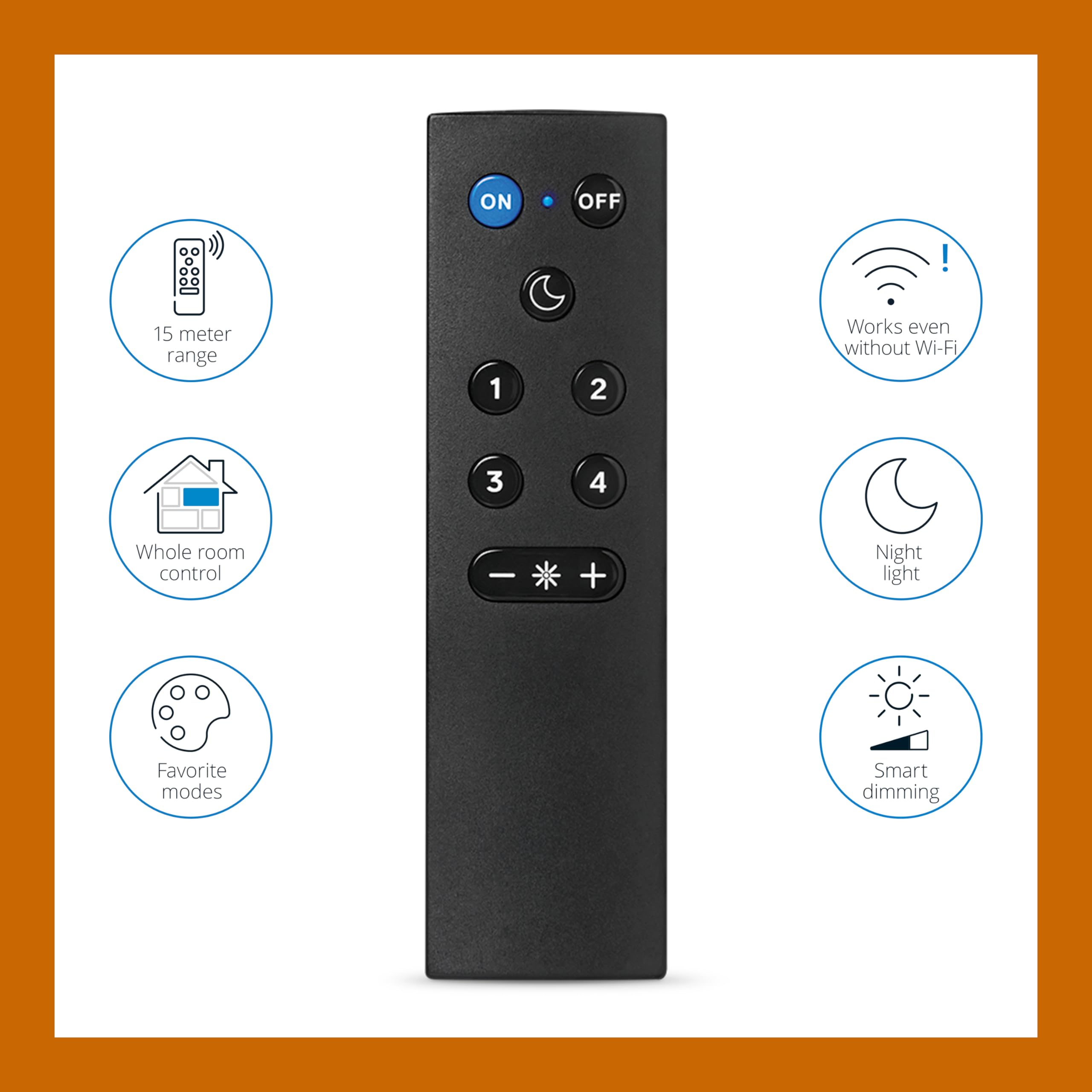 WiZ Remote Pack 2 in hand demonstrates portable control without a hub.