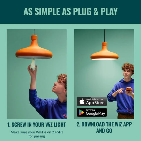 WiZ SpaceSense motion activation lights when entering the room.