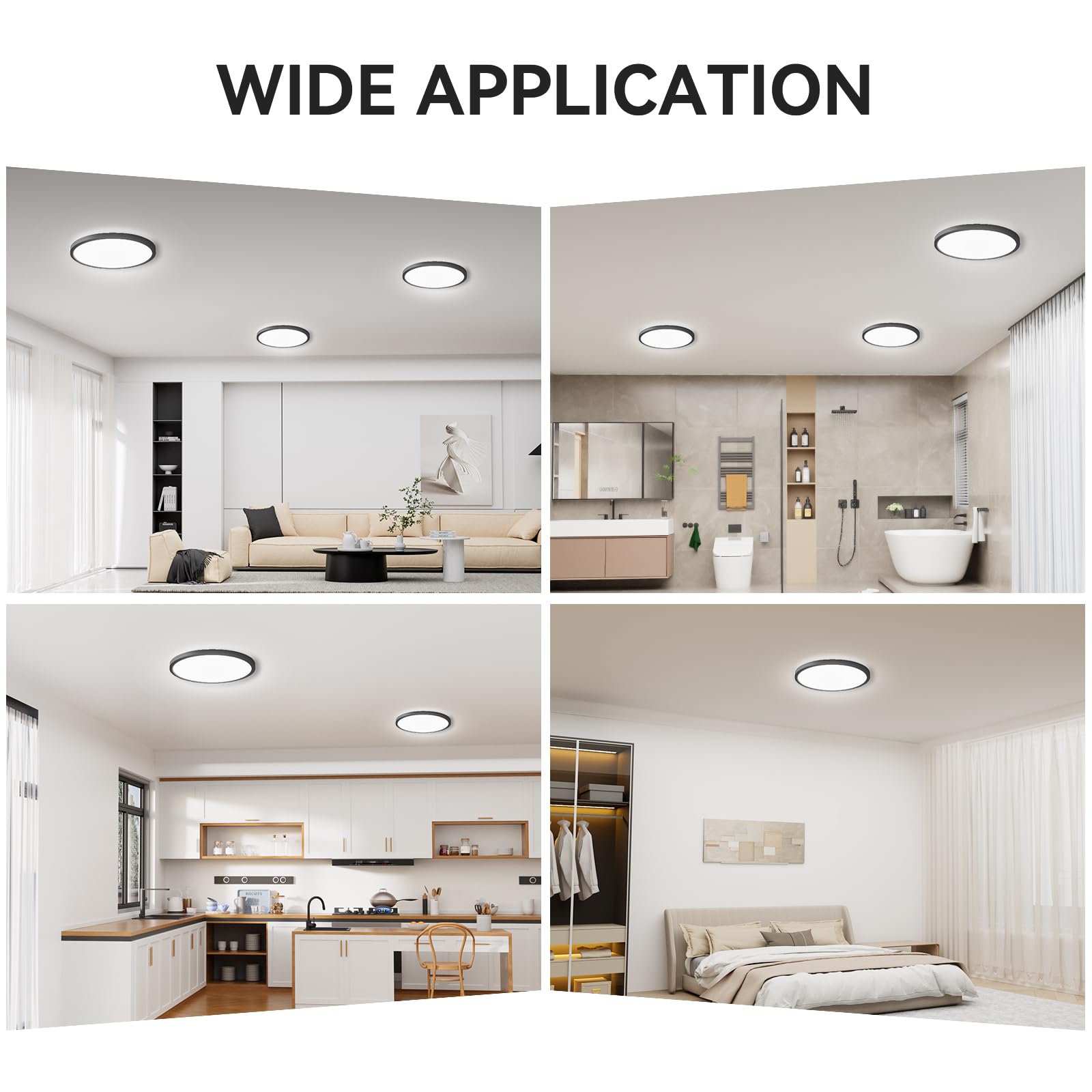 WKONCLDY flush mount lights with slim profile and energy efficiency